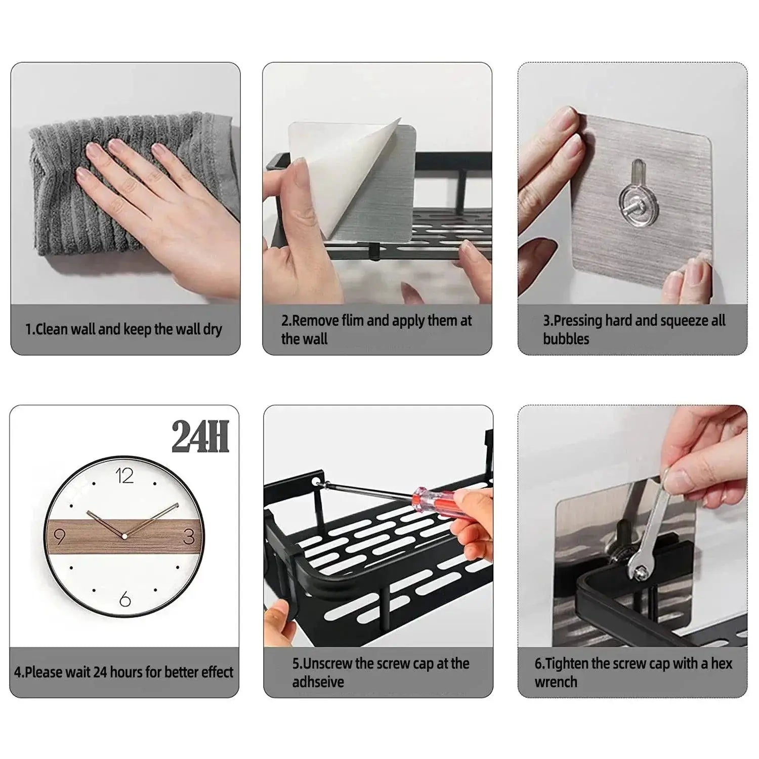 No Nail Aluminum Corner Shower Shelf for Organized Bath