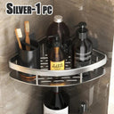 No-Nail Aluminum Shower Corner Shelf Organize Shower Accessories