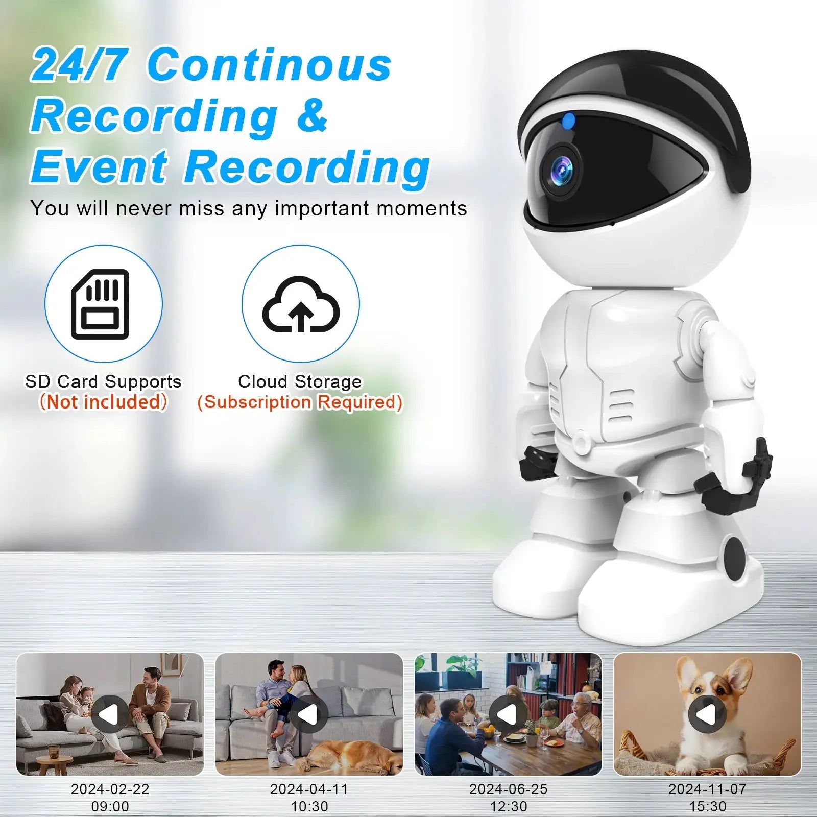 Noahtec Smart Robot Camera WiFi 1080P Night Vision Two Way Audio Auto Tracking