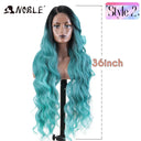 Noble Blonde Wavy Lace Front Wig Stylish Ombre Hairpiece