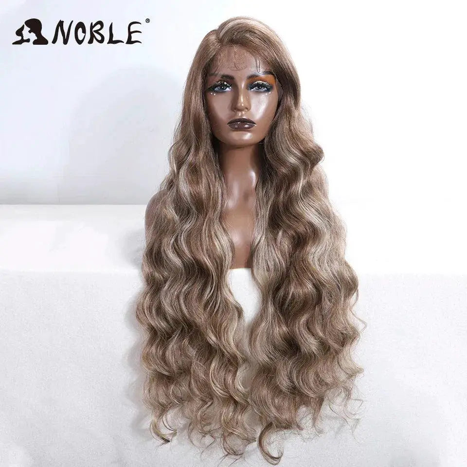 Noble Blonde Wavy Lace Front Wig Ombre Hairpiece Glam
