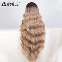 Noble Blonde Wavy Lace Front Wig Stylish Ombre Hairpiece