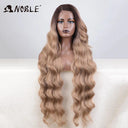 Noble Blonde Wavy Lace Front Wig Stylish Ombre Hairpiece