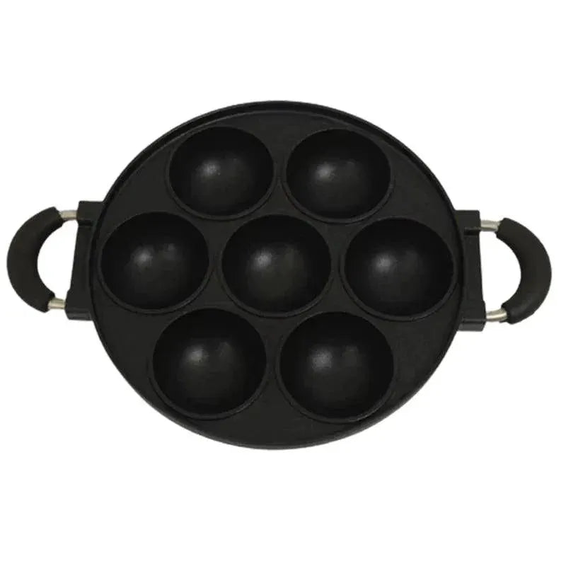 Nonstick 7 Hole Cast Iron Omelette And Cake Pan Cookware