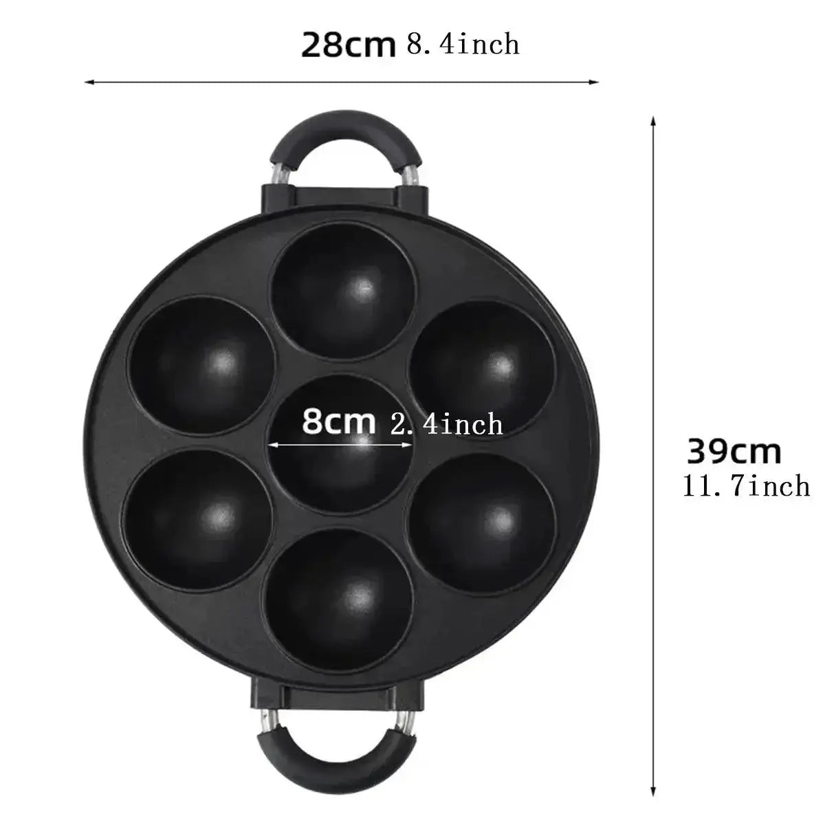Nonstick 7 Hole Cast Iron Omelette And Cake Pan Cookware