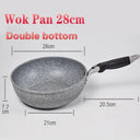 Non Stick Durable Stone Wok Pan Induction Gas Cooking