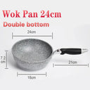 Non Stick Durable Stone Wok Pan Induction Gas Cooking