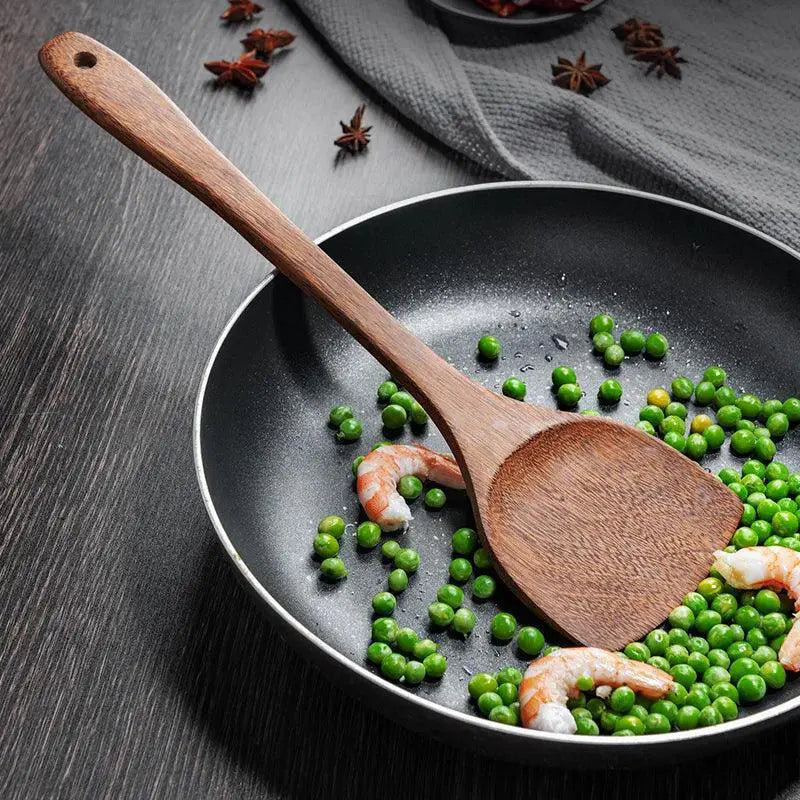 Non - Stick Wooden Kitchen Utensils Set For Cooking Essentials