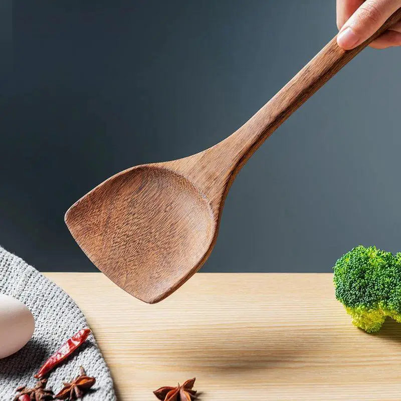 Non - Stick Wooden Kitchen Utensils Set For Cooking Essentials