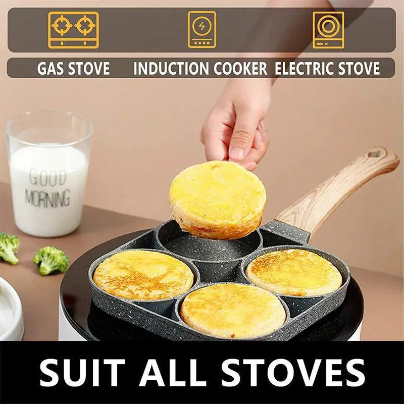 Nonstick 4 - Cup Egg and Pancake Frying Pan for Induction