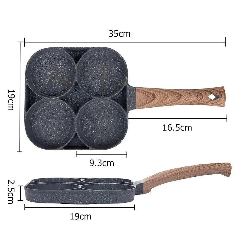 Nonstick 4 - Cup Egg and Pancake Frying Pan for Induction
