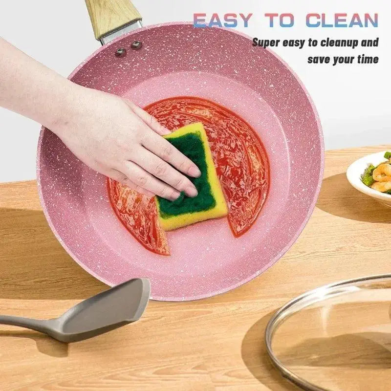 Nonstick Eco Friendly Frying Pan With Woodgrain Handle