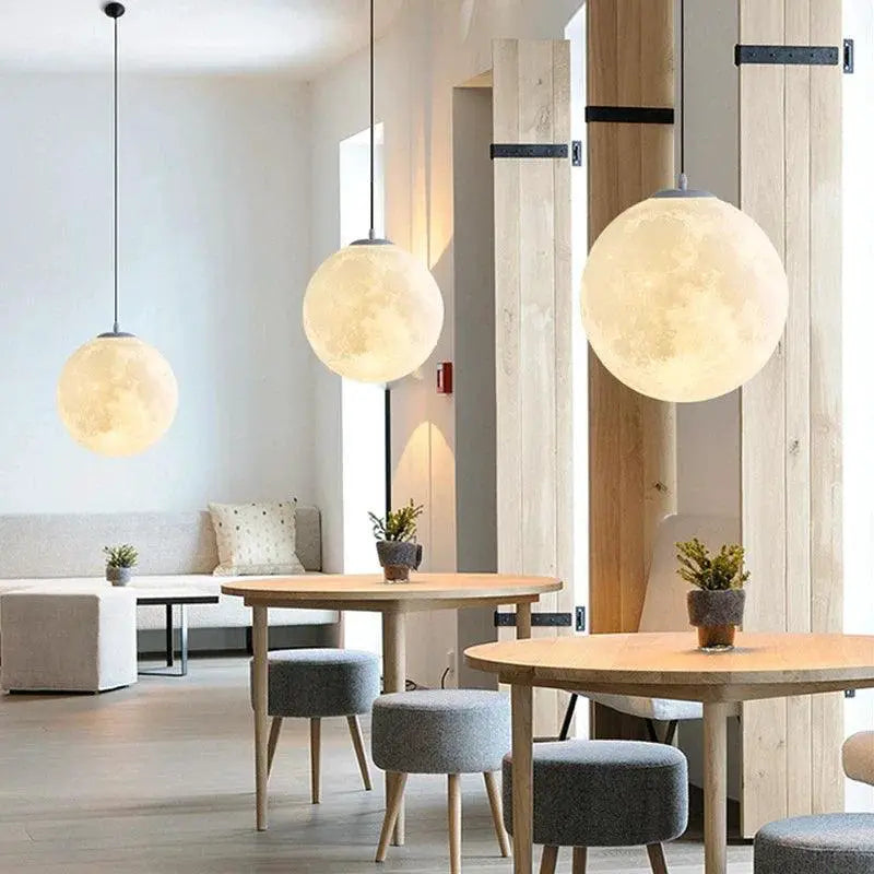 Nordic Moon 3D Chandelier Lamp For Kids Minimalist