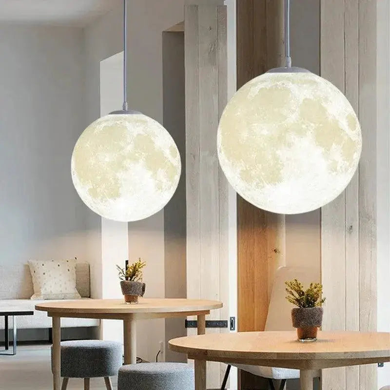 Nordic Moon 3D Chandelier Lamp For Kids Minimalist