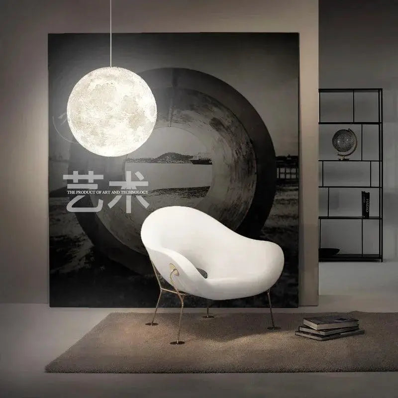 Nordic Moon 3D Chandelier Lamp For Kids Minimalist
