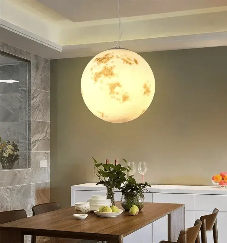 Nordic Moon Light Modern Full Moon Ball Chandelier