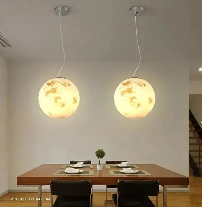 Nordic Moon Light Modern Full Moon Ball Chandelier