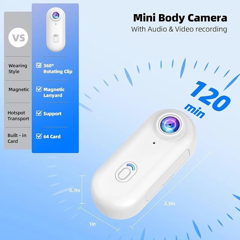 NovaCam 4K Mini WiFi Action Camera Thumb Sized Wearable POV For Travel On Trails