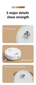 NovaClean 3 In 1 Mini Sweeping Robot - Low Noise Fully Automatic Cleaning System