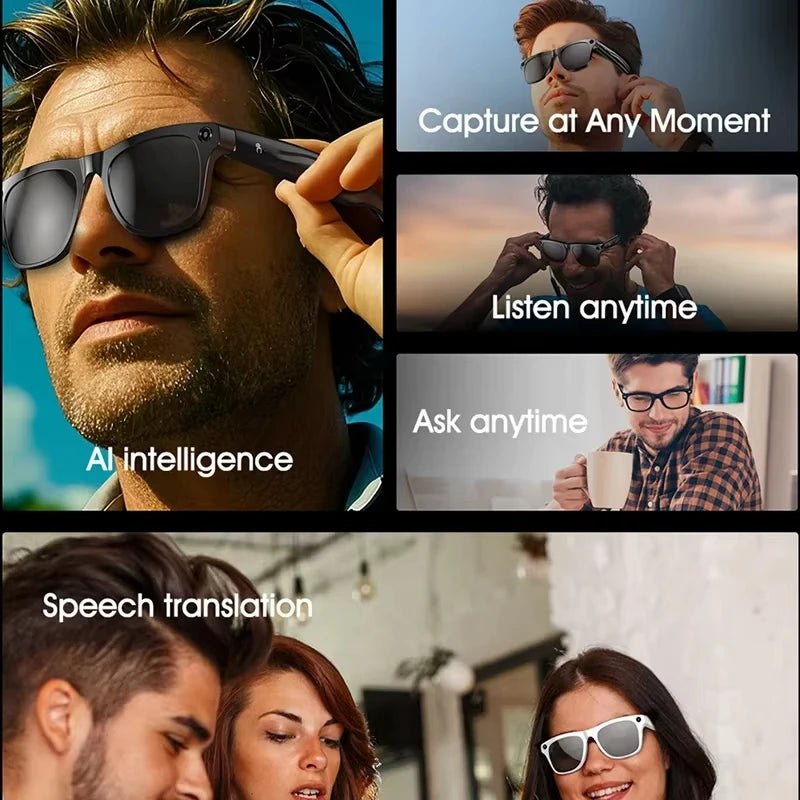 NovaGlide AI Smart Glasses 8K HD Photochromic Translate Camera Glasses - Calling