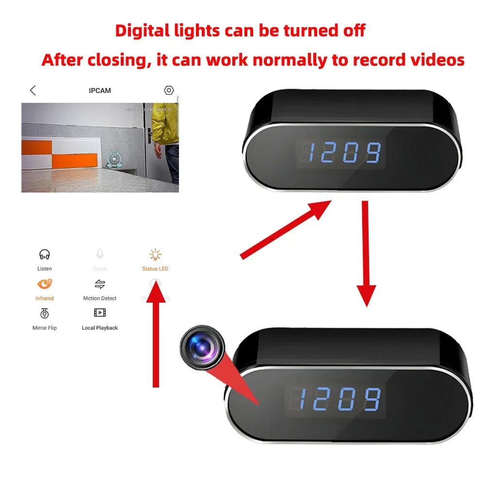 NovaTech 4KHD Mini WiFi Clock Cameras - Infrared Night Vision And Remote Viewing
