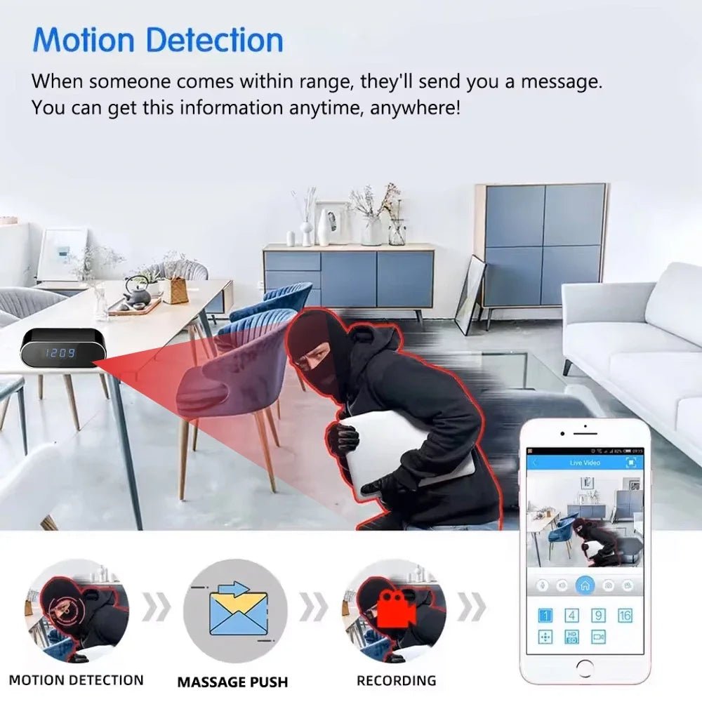 NovaTech 4KHD Mini WiFi Clock Cameras - Infrared Night Vision And Remote Viewing