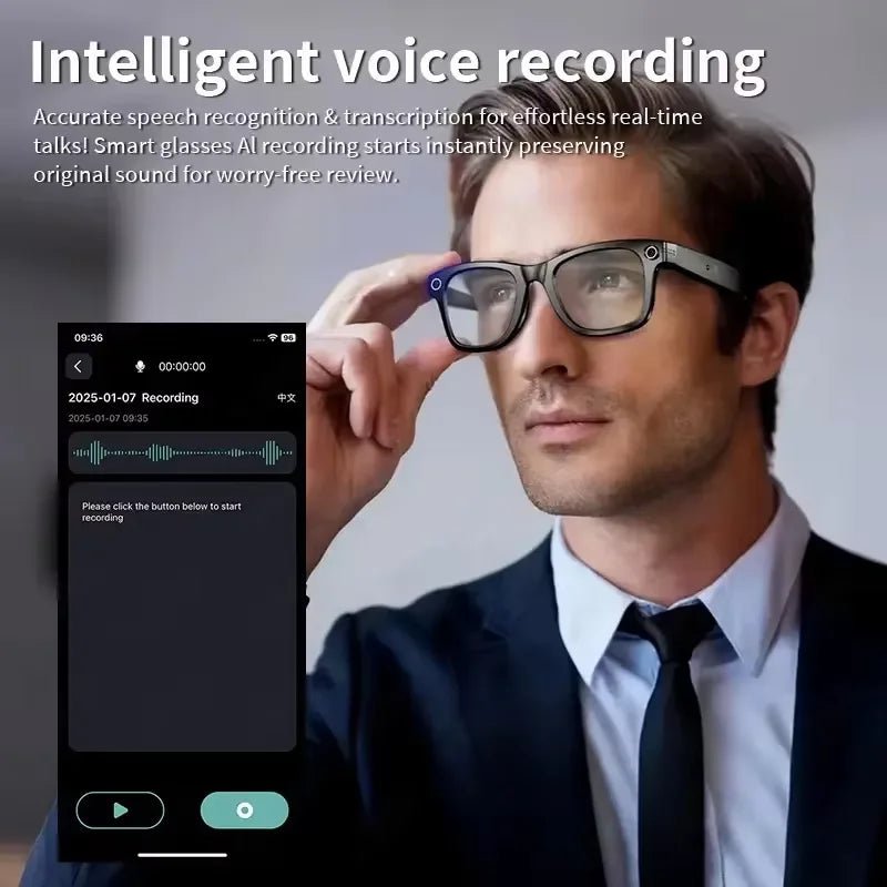 NovaTech Smart Glasses - AI Translation Camera Video Recording Bluetooth Calling