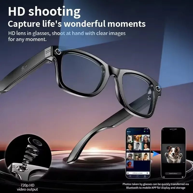 NovaTech Smart Glasses - AI Translation Camera Video Recording Bluetooth Calling
