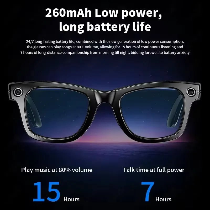 NovaTech Smart Glasses - AI Translation Camera Video Recording Bluetooth Calling