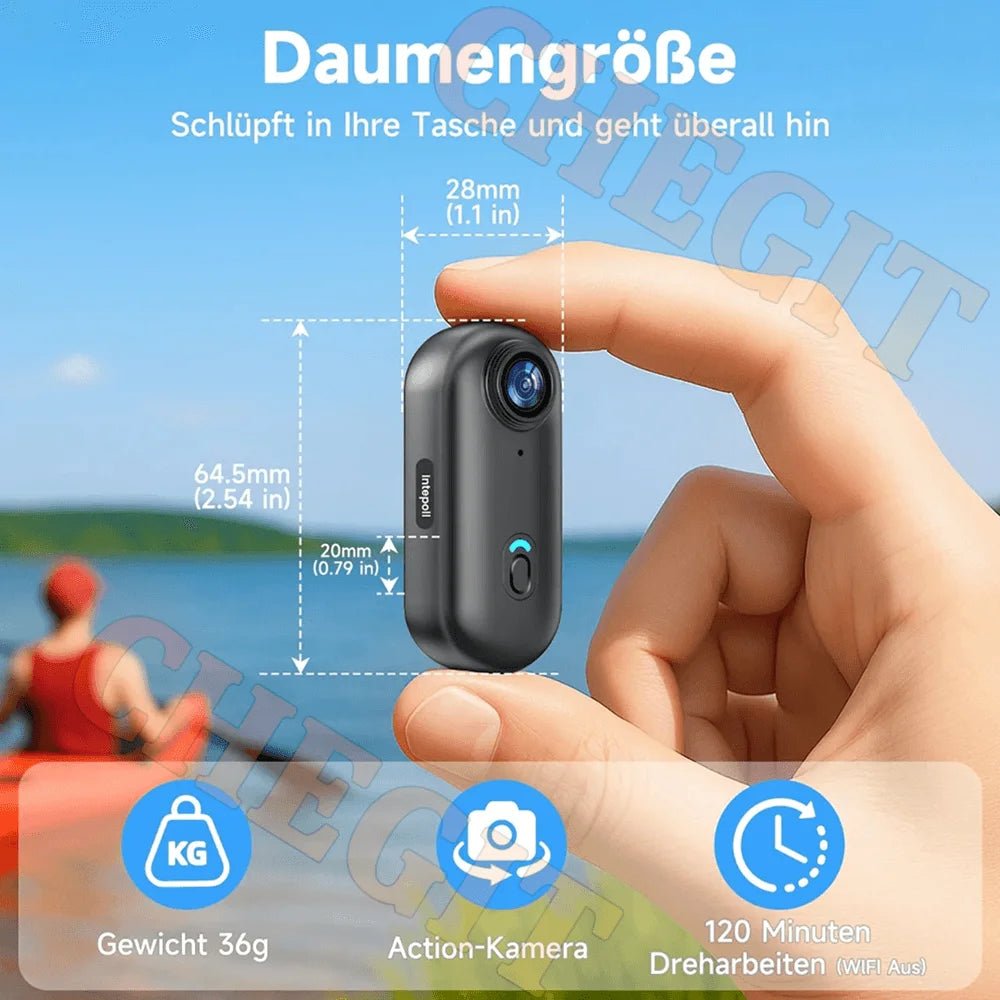 NovaVisionX 4K WiFi Mini Action Camera - Magnetic Mounts For Hands Free Vlogging
