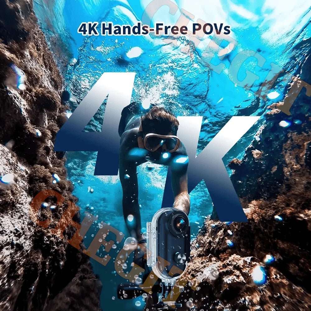 NovaVisionX 4K WiFi Mini Action Camera - Magnetic Mounts For Hands Free Vlogging