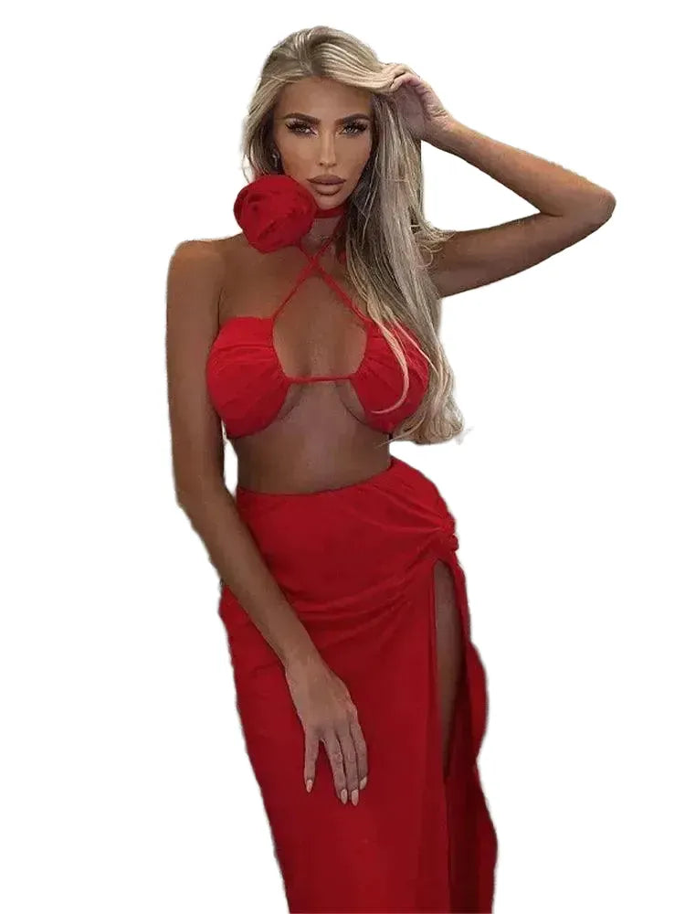 Chic High-Split Skirt Set for Beach — product view 1