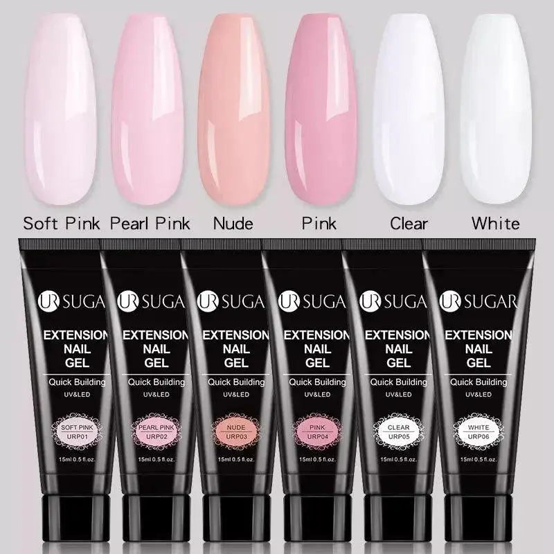Nude Glitter Gel Nail Extension Kit For Salon Quality Nails