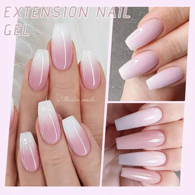 Nude Glitter Gel Nail Extension Kit For Salon Quality Nails