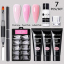 Nude Glitter Gel Nail Extension Kit for Salon Quality Nails