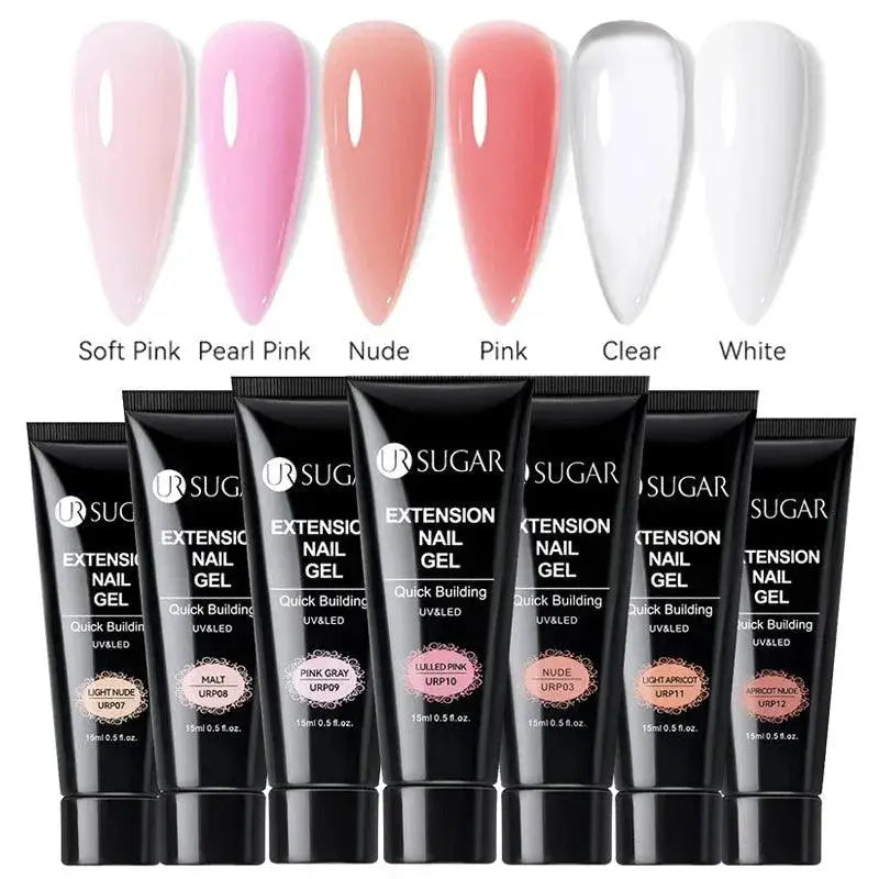 Nude Glitter Gel Nail Extension Kit For Salon Quality Nails