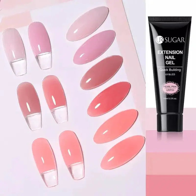 Nude Glitter Gel Nail Extension Kit For Salon Quality Nails