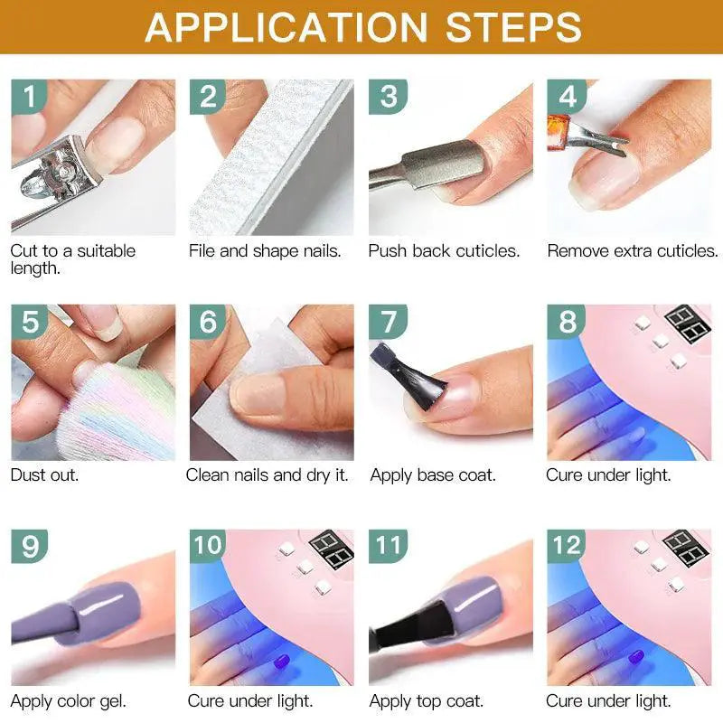 Nude Pink Gel Nail Polish Set Ultimate Glam Six Piece Kit