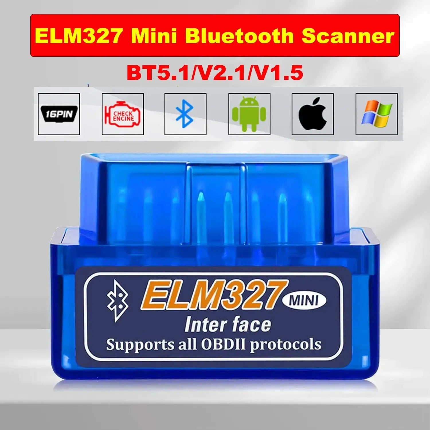OBD2 Mini Scanner ELM327 V2.1 Code Reader Wireless Car Diagnostics Hooks