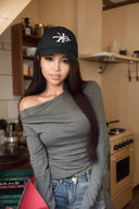 Off-the-Shoulder Gray Slim Fit T-shirt Stylish & Versatile