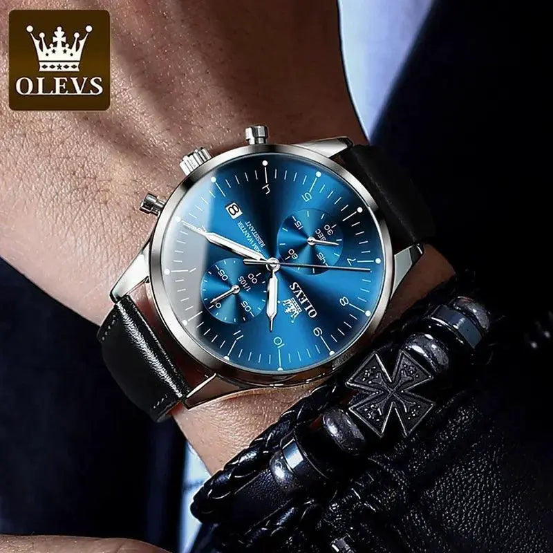 OLEVS Mens Chronograph Waterproof Luxury Wristwatch
