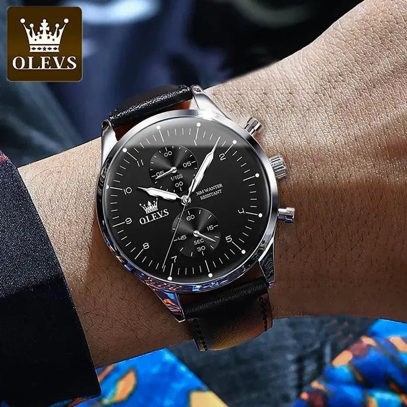 OLEVS Mens Chronograph Waterproof Luxury Wristwatch