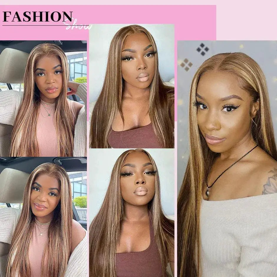 Ombre 4/27 Straight 13x4 Lace Front Virgin Peruvian Hair Wig