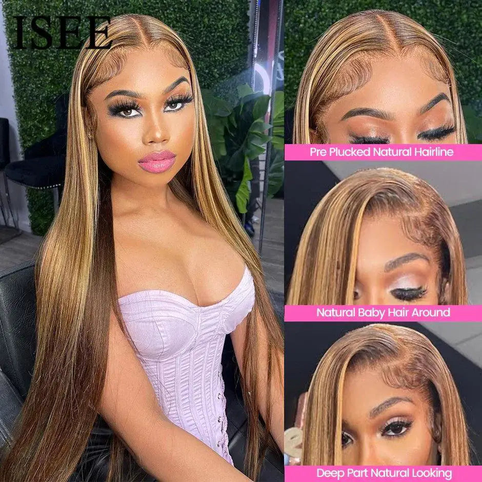 Ombre 4/27 Straight 13x4 Lace Front Virgin Peruvian Hair Wig