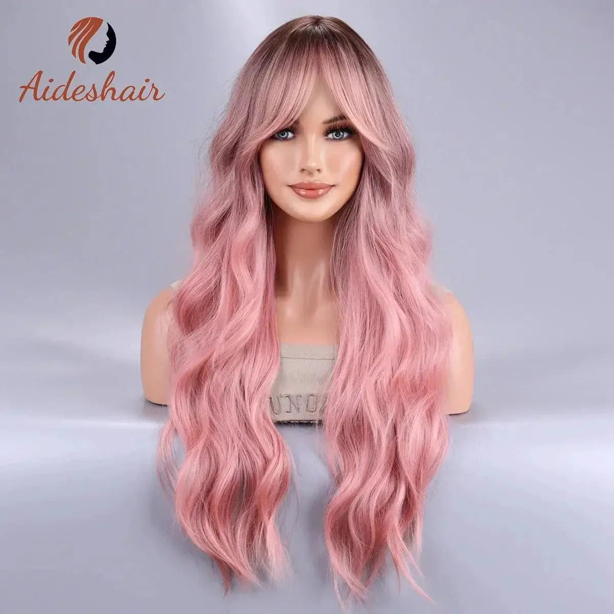 Ombre Black Pink Cosplay Wig for Womens Lolita Glam Style
