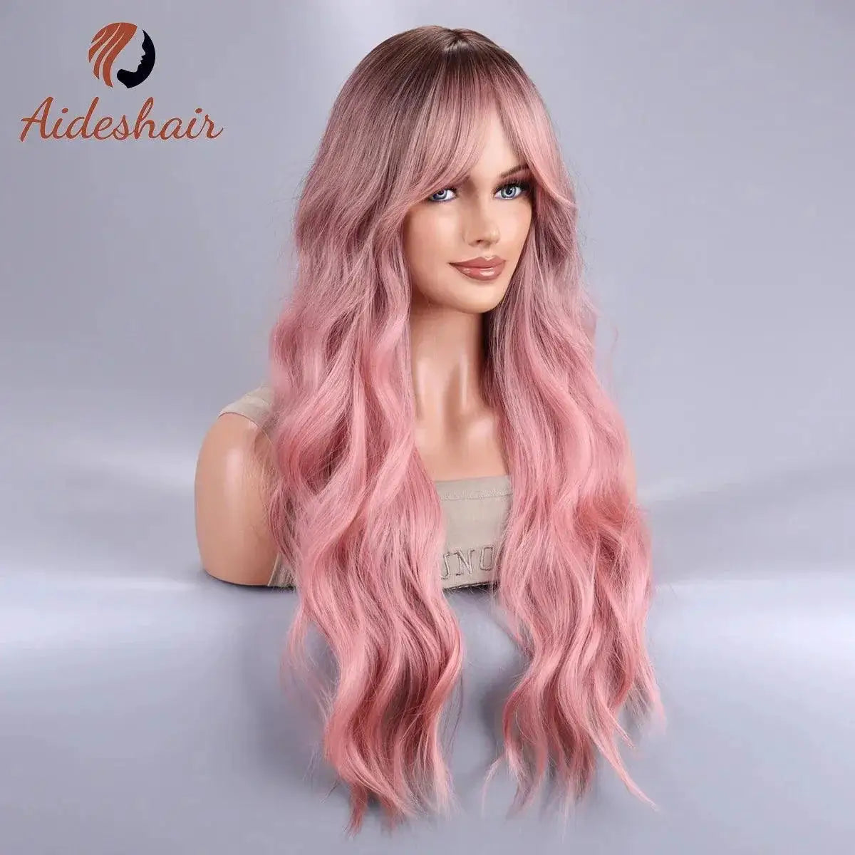 Ombre Black Pink Cosplay Wig for Womens Lolita Glam Style