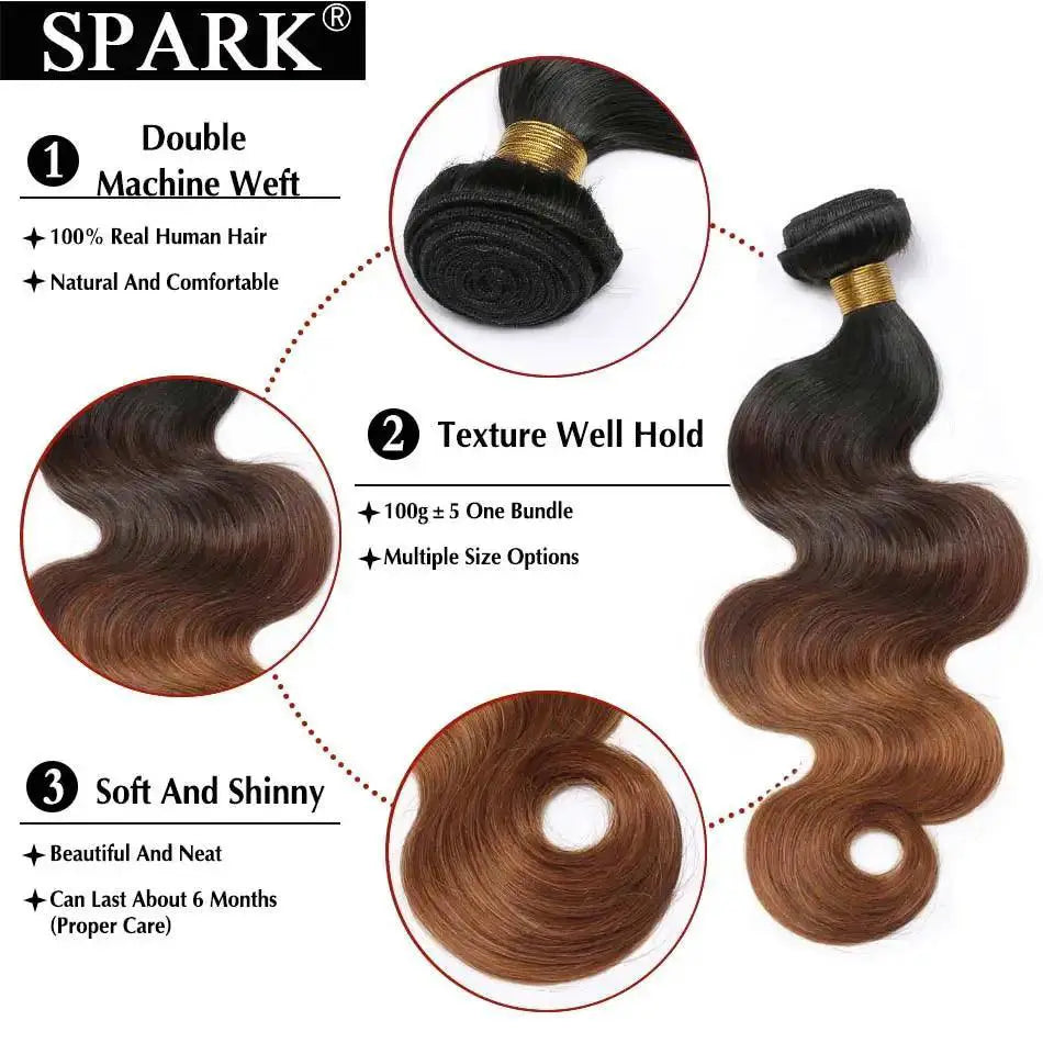 Ombre Body Wave Hair Premium Remy Extensions Luxury Style