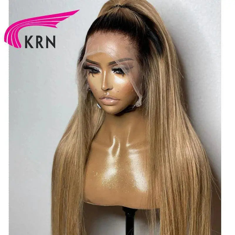 Ombre Honey Blonde Straight Lace Front Wig Human Hair