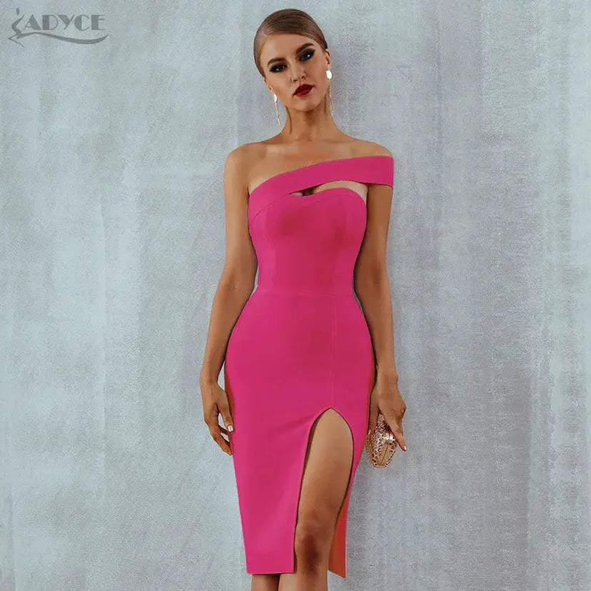 One Shoulder Bandage Dress Elegant Celebrity Party Style