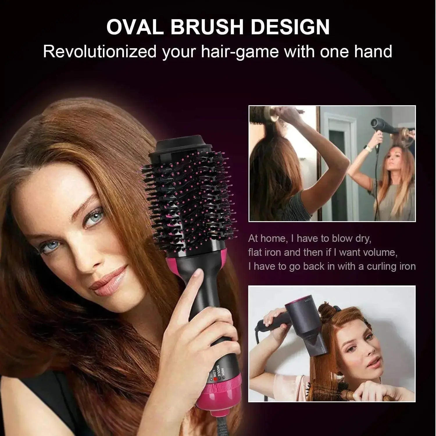 One Step Hair Dryer And Volumizer 3 In 1 Styler Round Brush